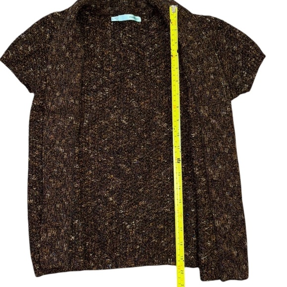 Maurices Brown Knit Open Short Sleeve Cardigan Women’s XS -S Preppy Workwear Y2K - Picture 6 of 9